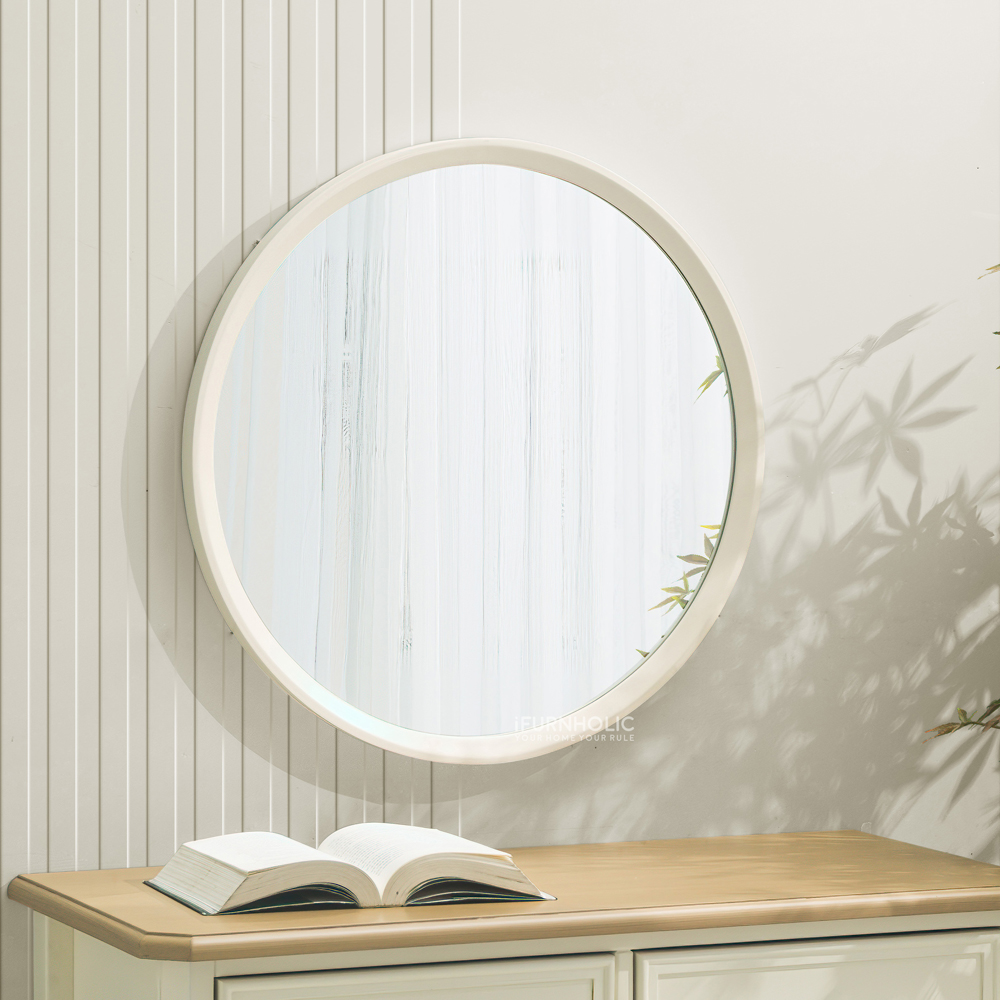 iFURNHOLIC Wanda Round Mirror 60 – Cermin Dinding - Furniture - Ivory